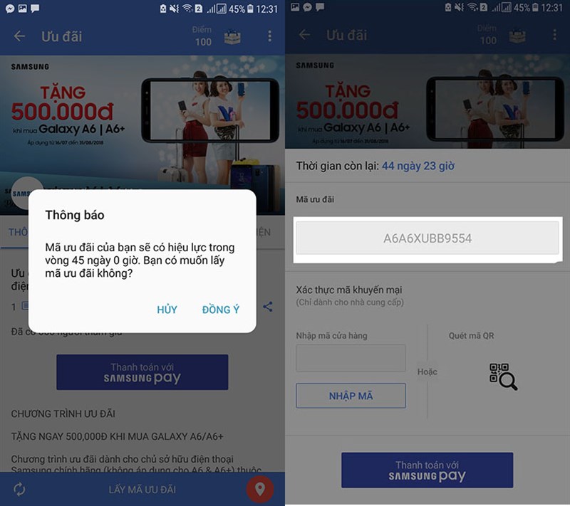 Galaxy A6 và Galaxy A6+ (2018) là bộ đội smartphone tầm trung sở hữu nhiều điểm nổi bật rất đáng để người dùng lựa chọn để mua. Từ hôm nay, khi mua một trong hai chiếc smartphone trên bạn sẽ được giảm ngay 500K từ app quà tặng Galaxy.