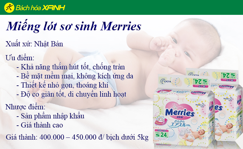 Miếng lót sơ sinh Merries cho trẻ cảm giác thoáng mát Miếng lót sơ sinh Merries cho trẻ cảm giác thoáng mát