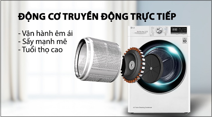 Hoạt động bền bỉ, vận hành êm với động cơ truyền động trực tiếp