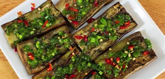 Cách làm món ăn cà tím hấp mỡ hành thanh ngọt, bùi béo