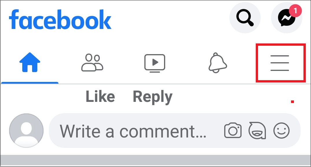 Bạn truy cập ứng dụng Facebook sau đó chọn More (biểu tượng 3 gạch ngang).