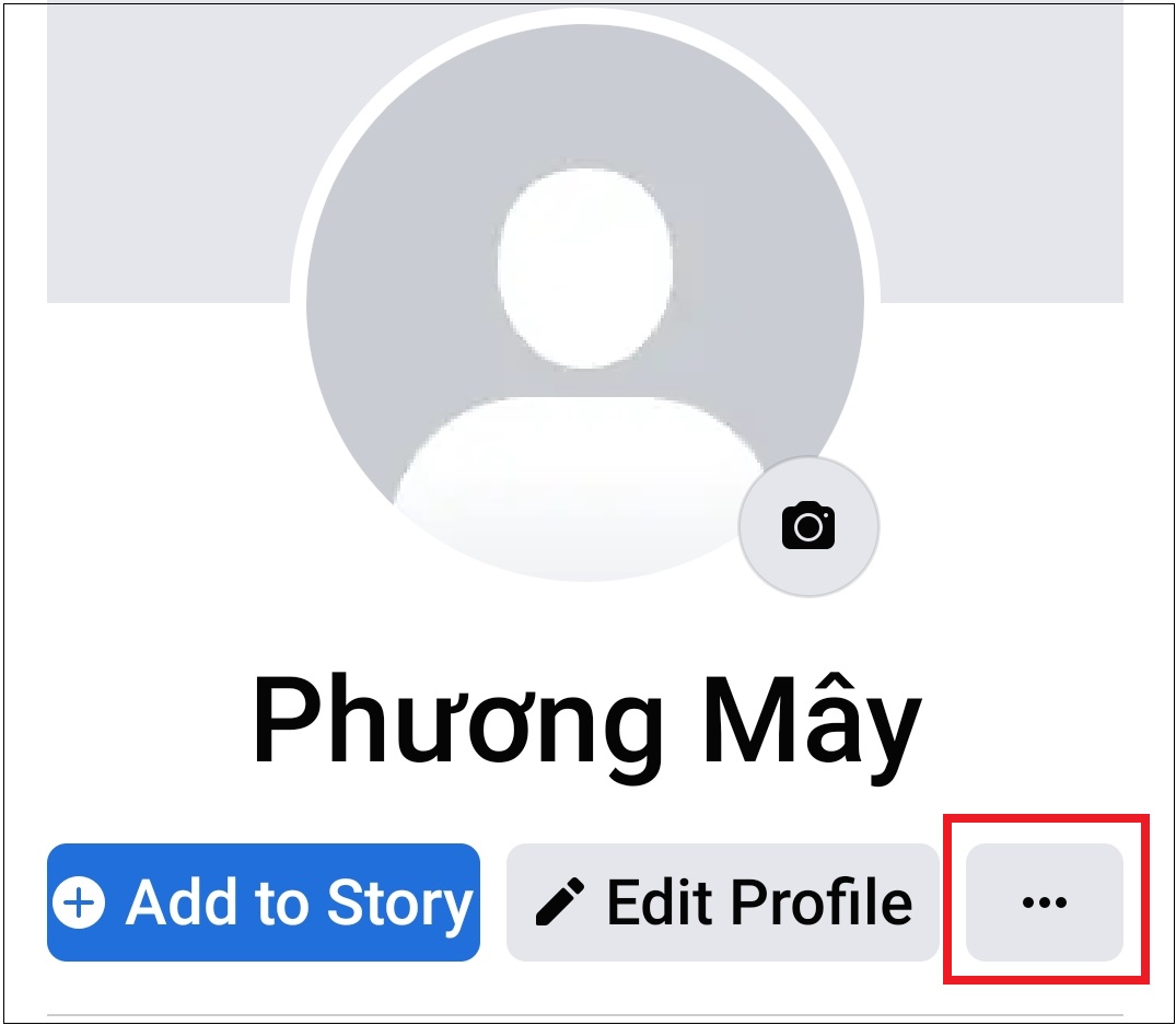 Cách chia sẻ, lấy link Facebook trên điện thoại > Chọn biểu tượng dấu 3 chấm (...) ngay cạnh mục Chỉnh sửa trang cá nhân.