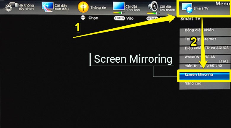 Cách chiếu màn hình điện thoại lên smart tivi Sharp