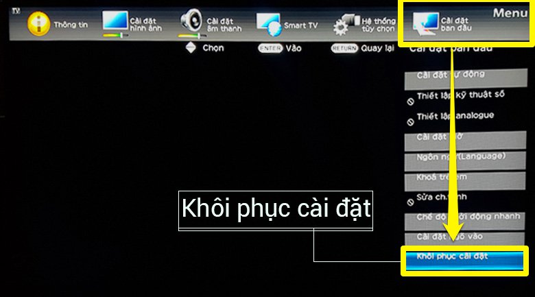 Cách khôi phục cài đặt gốc cho smart tivi Sharp