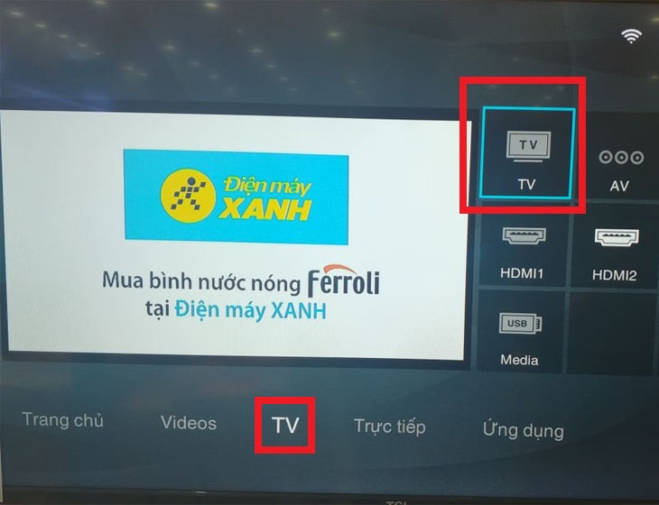 màn hình chủ tivi TCL