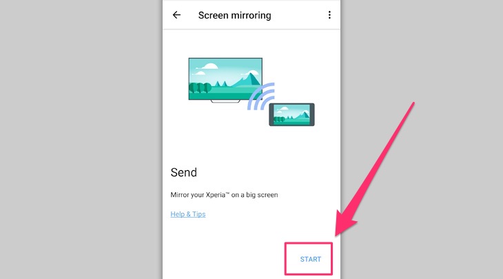 Giao diện chiếu màn hình trên điện thoại