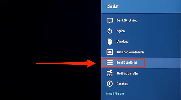 Cách khôi phục cài đặt gốc trên Android tivi Sony 2018 > Cách khôi phục cài đặt gốc trên Android tivi Sony 2018