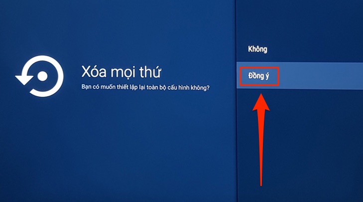 Cách khôi phục cài đặt gốc trên Android tivi Sony 2018 > Cách khôi phục cài đặt gốc trên Android tivi Sony 2018