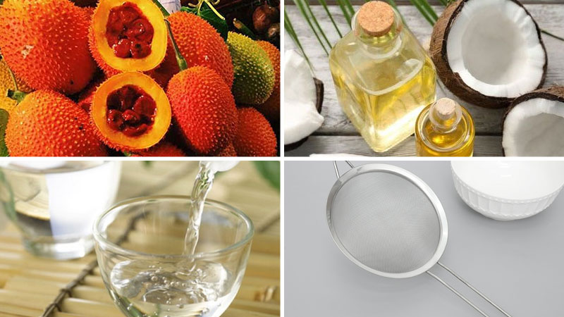 Ingredients for making gac oil