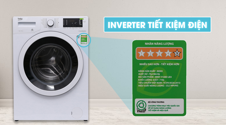 Máy giặt Beko Inverter 7 kg WMY 71083 LB3