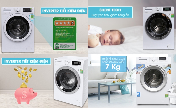Top 5 máy giặt Beko bán chạy tháng 7/2018 tại Điện máy XANH