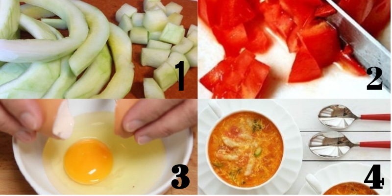 Món súp vỏ dưa lạ miệng được chế biến từ những nguyên liệu đơn giản trong như vỏ dưa hấu, trứng gà, cà chua,...
