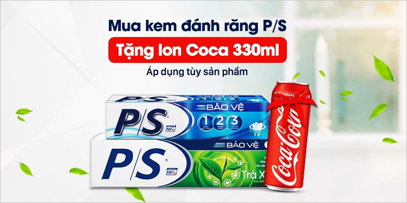 Mua kem đánh răng P/S tặng lon Coca Cola 330ml