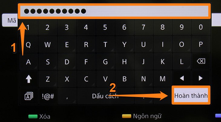Nhập mật khẩu và chọn Hoàn thành