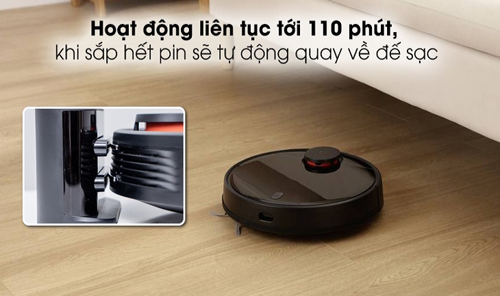 Máy hút bụi robot sẽ tự động quay về đế sạc Máy hút bụi robot sẽ tự động quay về đế sạc