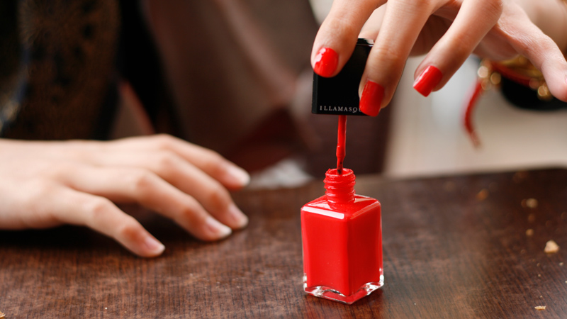 Nail polish and harmful solvent