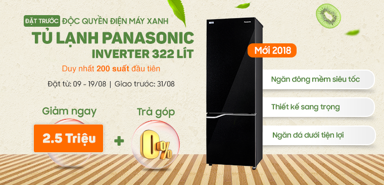 Khuyến mãi hấp dẫn - Giảm trực tiếp 2 triệu + trả góp 0% 5 lý do nên mua tủ lạnh Panasonic Inverter 322 lít NR-BC369QKV2 > Khuyến mãi hấp dẫn - Giảm trực tiếp 2 triệu + trả góp 0%
