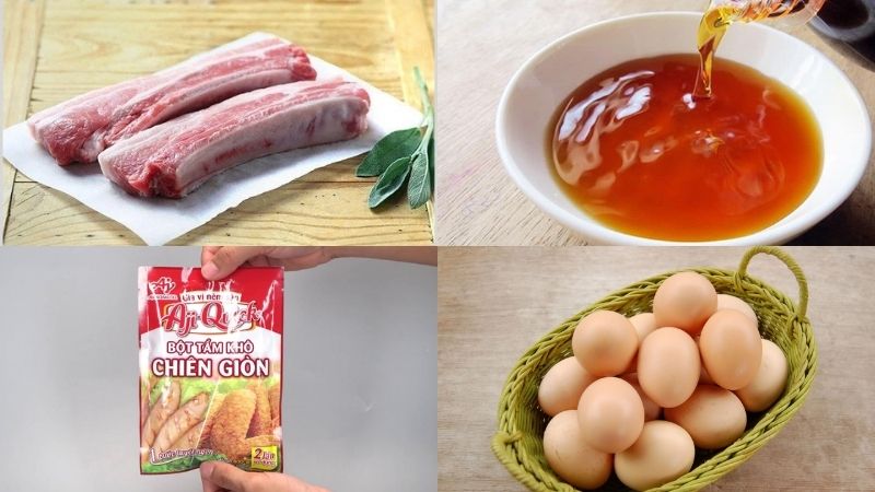 Nguyên liệu làm thịt chiên mắm kiểu Thái