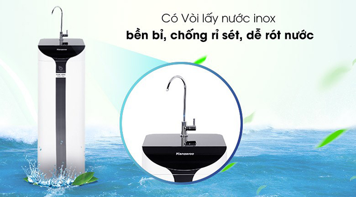 Máy lọc nước Kangaroo có vòi lấy nước tinh xảo, bền bỉ, dễ sử dụng