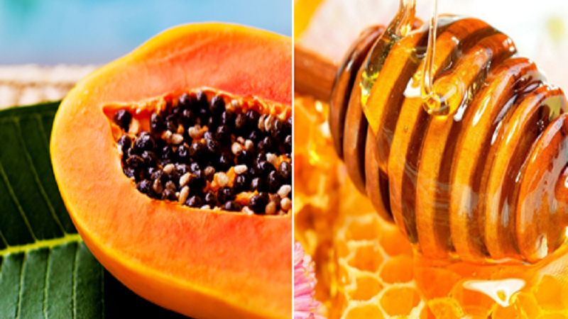 Mật ong kết hợp với hạt đu đủ giúp loại bỏ giun, sáng