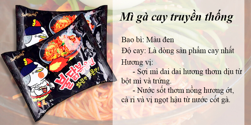 Mì gà cay Samyang truyền thống độ cay nồng thách thức người dùng