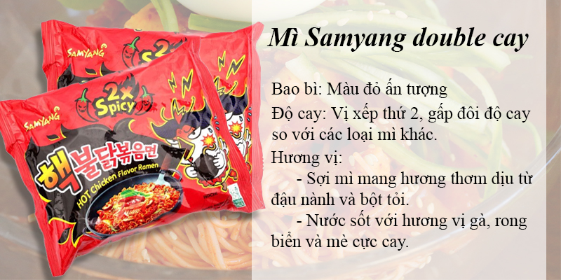 Mì gà cay Samyang double cay chứ vị cay nồng ngọt hậu lạ miệng 