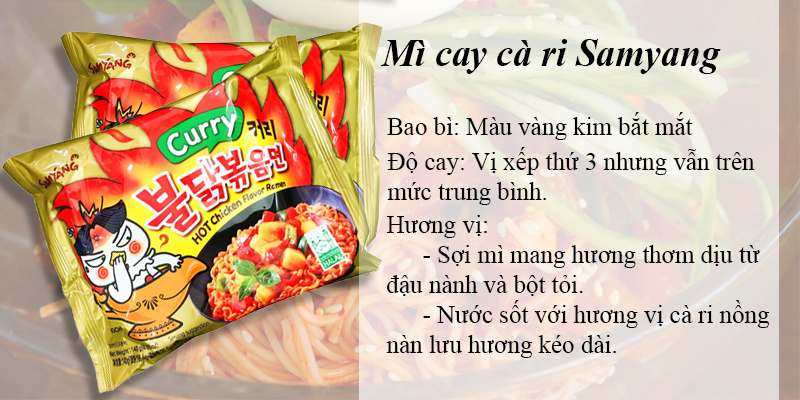 Mì cay cà ri Samyang hương thơm nồng cay từ cà ri