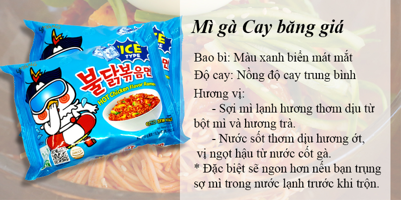 Mì cay băng giá Samyang với vị mì lạnh