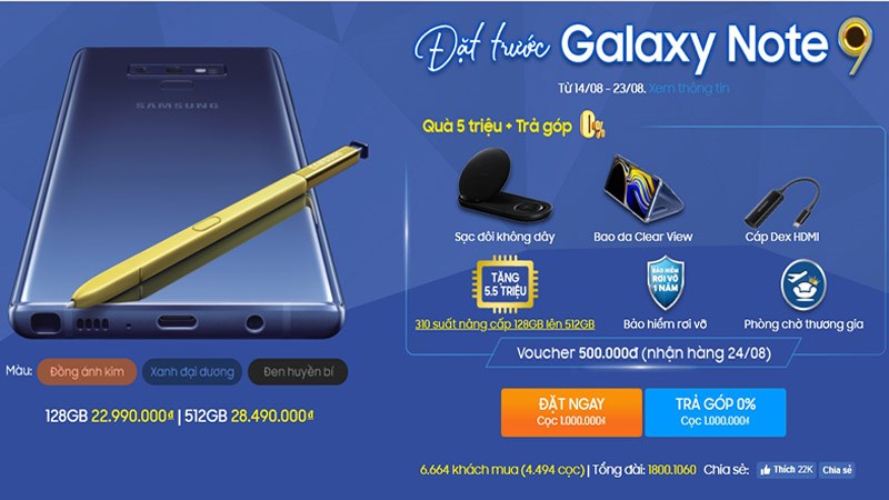 Dặt trước Note 9