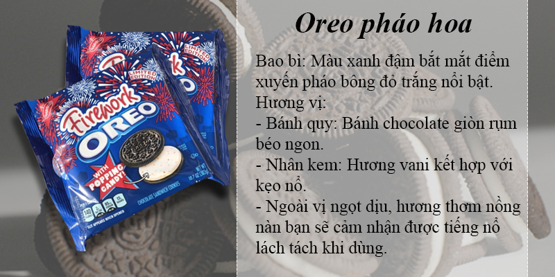 Oreo pháo hoa với vị kẹo nổ lách tách khi ăn Oreo pháo hoa với vị kẹo nổ lách tách khi ăn