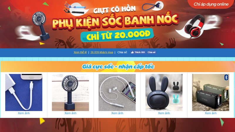 Nhanh tay Giựt cô hồn, phụ kiện sốc banh nốc chỉ từ 20.000đ/món