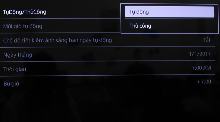 Hai lựa chọn để chỉnh giờ