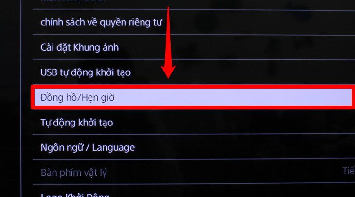 Chọn mục 