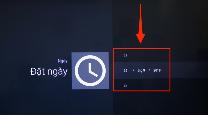 Cài đặt thời gian trên Android tivi Sony