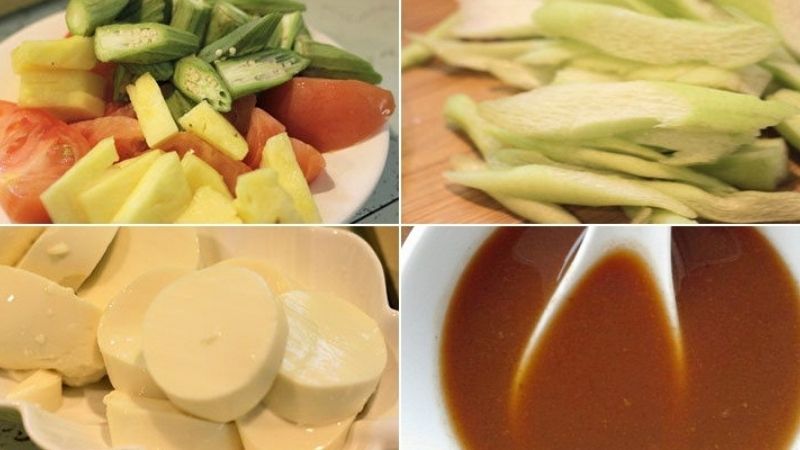 Sơ chế nguyên liệu để nấu canh chua chay