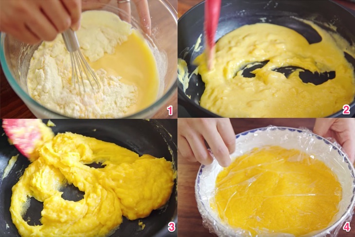 Cách làm bánh trung thu custard nhân trứng muối tan chảy độc đáo