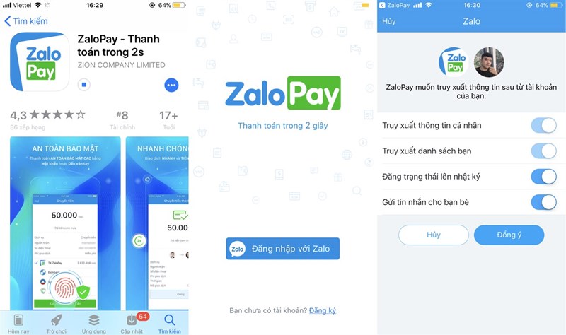Cách liên kết thẻ ngân hàng vào ZaloPay > Cài đặt ZaloPay