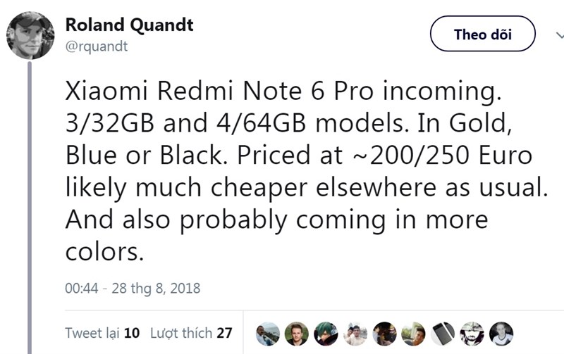 Xiaomi Redmi Note 6 Pro sắp ra mắt, giá dao động từ 5.4 đến 6.8 triệu