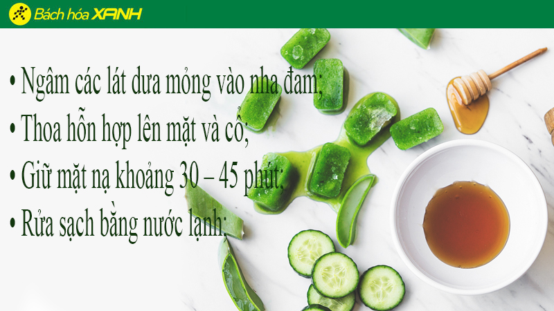 Mặt nạ nha đam và dưa leo cấp ẩm cho da