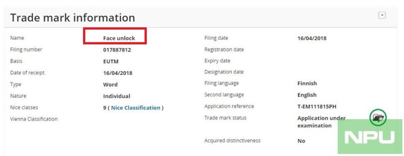 HMD đăng ký nhãn hiệu PureDisplay & Face Unlock, dành cho Nokia 9?