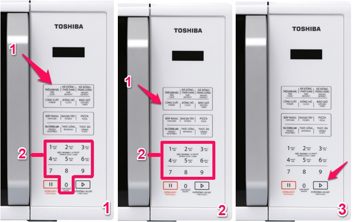 Hướng dẫn sử dụng lò vi sóng Toshiba ER-SS23(W)VN 23 Lít > Chức năng vi sóng