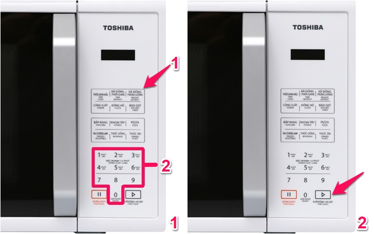 Hướng dẫn sử dụng lò vi sóng Toshiba ER-SS23(W)VN 23 Lít > Chức năng rã đông