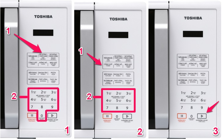 Hướng dẫn sử dụng lò vi sóng Toshiba ER-SS23(W)VN 23 Lít > Chức năng rã đông