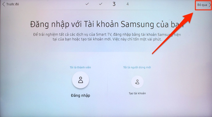 Các bước cài đặt lại sau khi thiết lập lại tivi Samsung