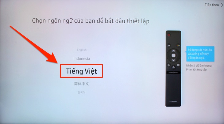 Các bước cài đặt lại sau khi thiết lập lại tivi Samsung