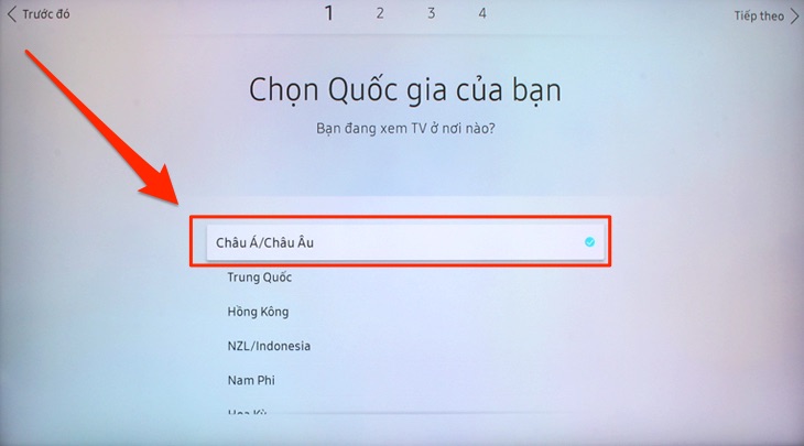 Các bước cài đặt lại sau khi thiết lập lại tivi Samsung