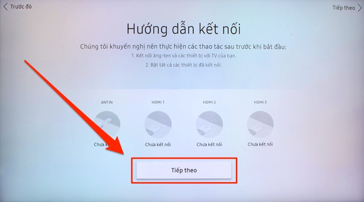 Các bước cài đặt lại sau khi thiết lập lại tivi Samsung