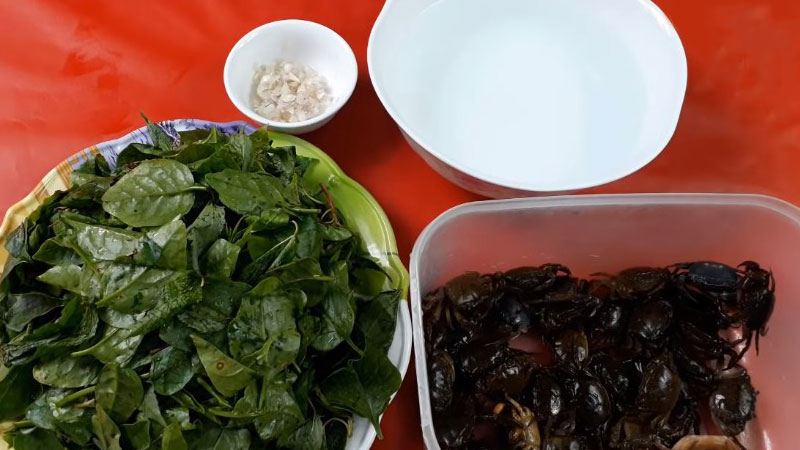Nguyên liệu nấu canh cua rau đay Nguyên liệu nấu canh cua rau đay