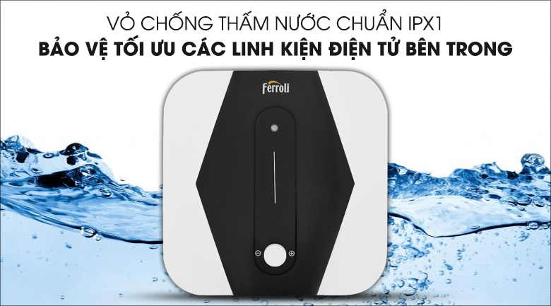 Tiêu chuẩn chống nước IPX trên máy nước nóng là gì? > Máy nước nóng gián tiếp Ferroli 20 lít 2500W MIDO SQ