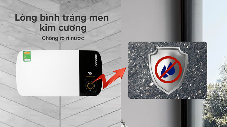 Các tiện ích của máy nước nóng Atlantic > Lòng bình tráng men kim cương cao cấp